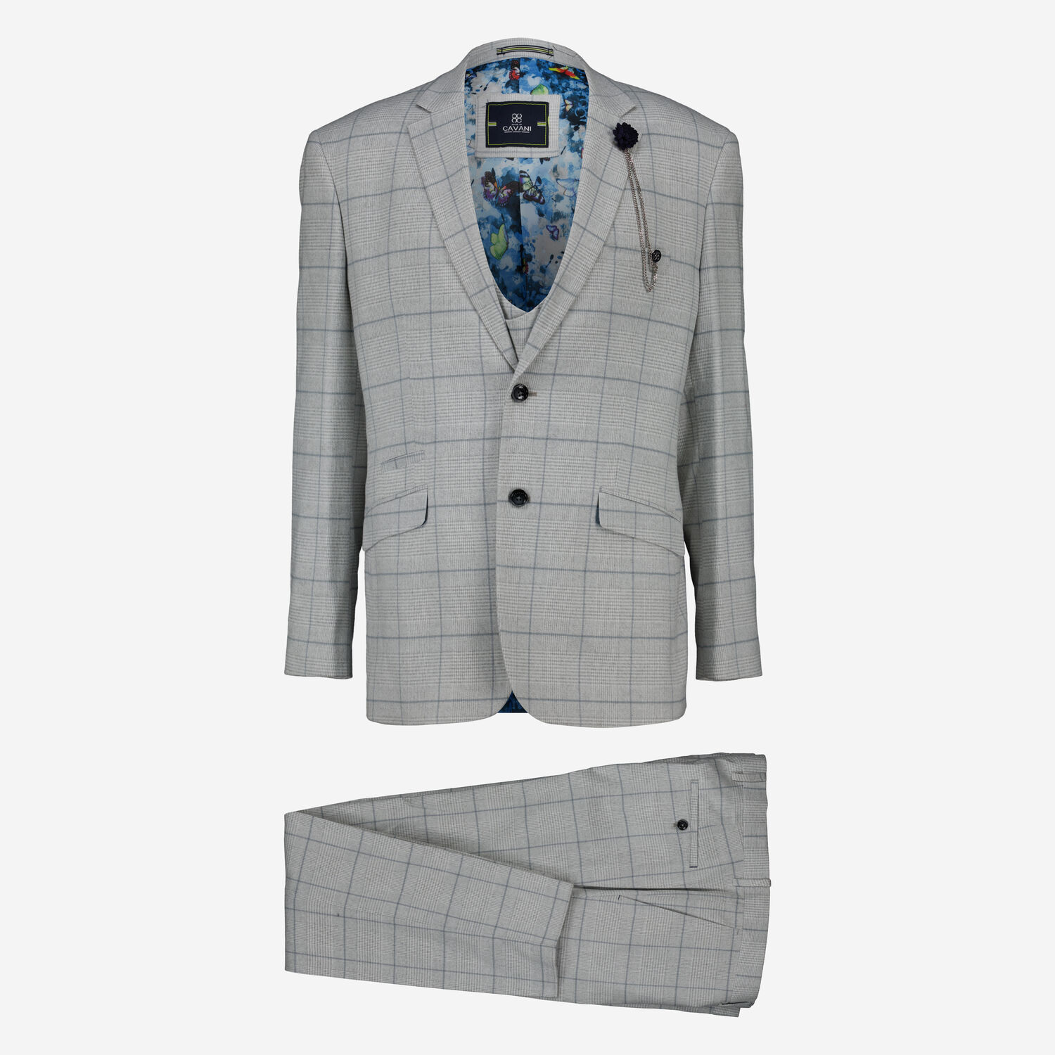 Grey Glen Plaid Three Piece Suit TK Maxx UK - Main Image