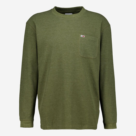 Dunkelolivgrünes Sweatshirt mit Brusttasche - Bild 1 - bitte auswählen, um das Bild zu vergrößern