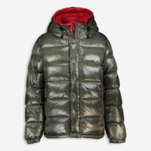 Green & Red Puffer Double Zip Jacket