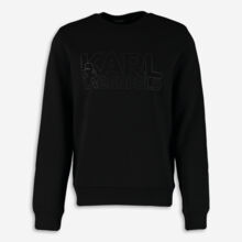 Black Logo Detail Crew Neck Sweatshirt