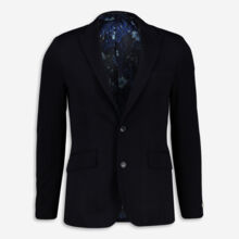 Navy Herringbone Blazer Jacket