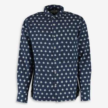 Blue & White Patterned Shirt - Image 1 - please select to enlarge image