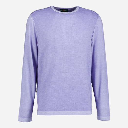 Blue Knitted Wool Crew Jumper