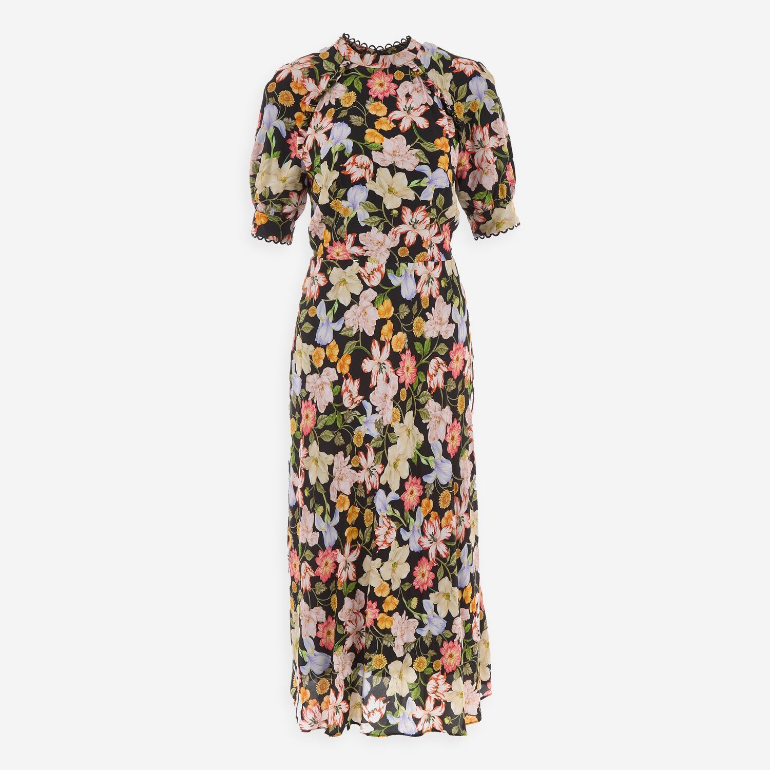 Black Multi Floral Midi Dress TK Maxx UK - Main Image