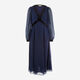 Navy Polkadot Velvet Trim Midi Dress - Image 1 - please select to enlarge image