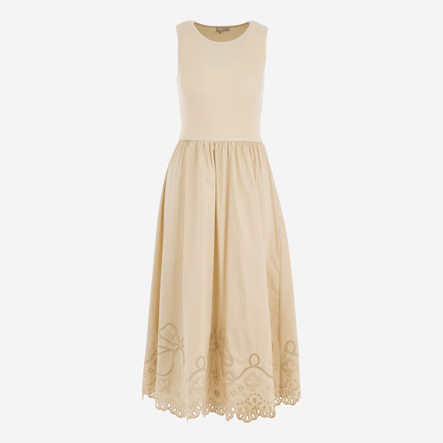Beige Knitted Embroidered Poplin Maxi Dress - TK Maxx UK Beige Knitted Embroidered Poplin Maxi Dress - TK Maxx UK