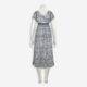 Blue & White V Neck Maxi Dress  - Image 2 - please select to enlarge image