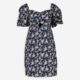 Navy Floral Dress - Image 1 - please select to enlarge image