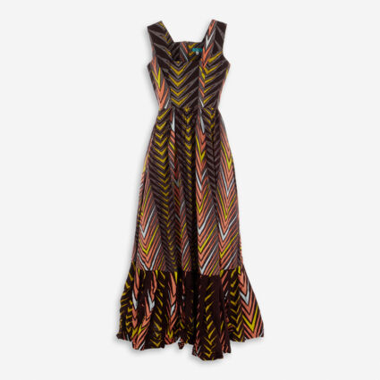 Burgundy Chevron Sleeveless Maxi Dress - Image 1 - please select to enlarge image