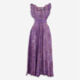 Purple Patterned Midi Dress - Image 1 - please select to enlarge image