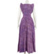 Purple Patterned Midi Dress - Image 2 - please select to enlarge image