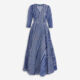 Blue Striped Wrap Maxi Dress - Image 1 - please select to enlarge image