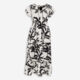Black & Cream Linen Blend Raglan Midi Dress  - Image 1 - please select to enlarge image