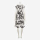 Black & Cream Linen Blend Raglan Midi Dress  - Image 2 - please select to enlarge image