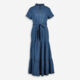 Blue Belted Maxi Dress - Image 1 - please select to enlarge image