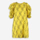 Yellow Cross Pattern Mini Dress  - Image 1 - please select to enlarge image