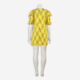 Yellow Cross Pattern Mini Dress  - Image 2 - please select to enlarge image