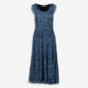 Blue & Black Patterned Midi Dress - Image 1 - please select to enlarge image