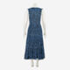 Blue & Black Patterned Midi Dress - Image 2 - please select to enlarge image
