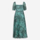 Green Patterned Midi Dress - Image 1 - please select to enlarge image