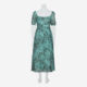 Green Patterned Midi Dress - Image 2 - please select to enlarge image
