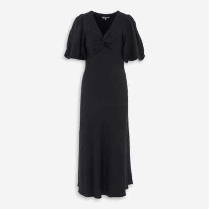 Black Jacquard Midi Dress - Image 1 - please select to enlarge image