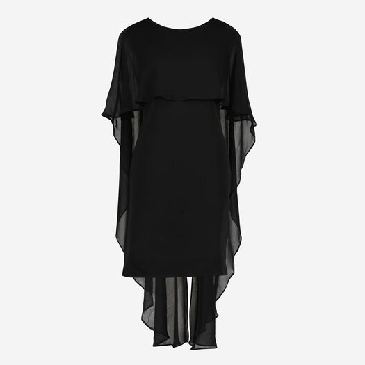 Black Chiffon Short Dress - Image 1 - please select to enlarge image