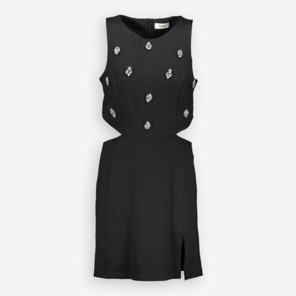 Black Embellished Cut Out Dress - Image 1 - please select to enlarge image