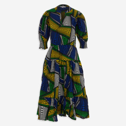 Multicolour Batik Style Midi Dress  - Image 1 - please select to enlarge image