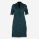 Blue Satin Pattern Midi Dress  - Image 1 - please select to enlarge image