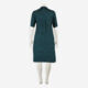 Blue Satin Pattern Midi Dress  - Image 2 - please select to enlarge image