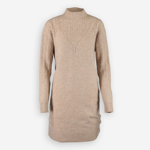 Beige Cable Knit Dress - Image 1 - please select to enlarge image