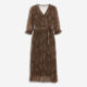 Brown Leopard Pattern Midi Dress - Image 1 - please select to enlarge image