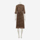 Brown Leopard Pattern Midi Dress - Image 2 - please select to enlarge image