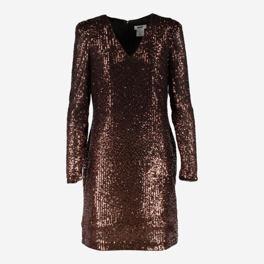 Brown Ombre Sequin Dress - Image 1 - please select to enlarge image