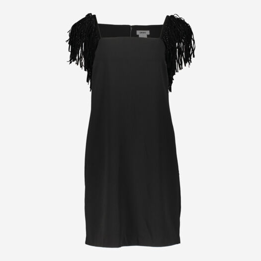 Black Tassel Sleeve Mini Dress - Image 1 - please select to enlarge image