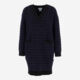 Navy & Black Logo Patterned Knitted Sweater Dress  - Image 1 - please select to enlarge image