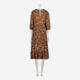 Brown Floral Midi Dress  - Image 2 - please select to enlarge image
