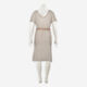 Taupe & White Striped Knit Dress - Image 2 - please select to enlarge image