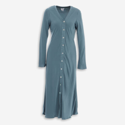 Blue Satin Kaia Midi Dress - Image 1 - please select to enlarge image