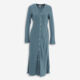 Blue Satin Kaia Midi Dress - Image 1 - please select to enlarge image