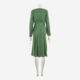 Green Satin Midi Dress  - Image 2 - please select to enlarge image
