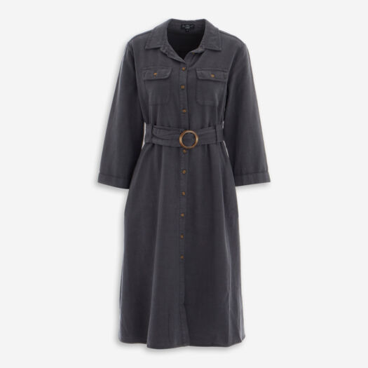 Grey Katia Midi Shirt Dress - Image 1 - please select to enlarge image