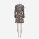 Brown Patterned Wrap Dress - Image 2 - please select to enlarge image