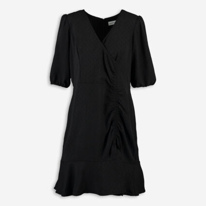 Black Rouch Dress - Image 1 - please select to enlarge image