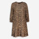 Brown & Black Animal Print Midi Dress - Image 1 - please select to enlarge image