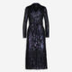 Black Striped Sequin Midi Dress - Image 1 - please select to enlarge image