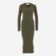 Green Ribbed Dress  - Image 1 - please select to enlarge image