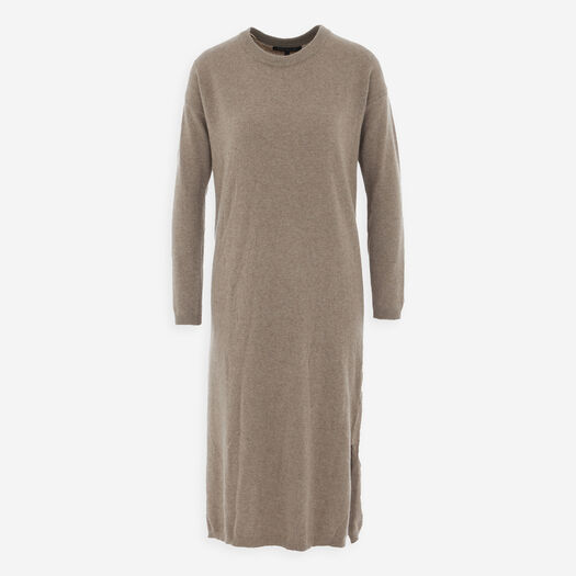 Brown Cashmere Blend Knit Dress - Image 1 - please select to enlarge image