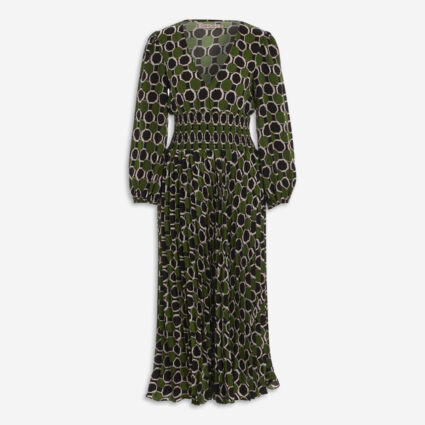 Green Black & White Patterned Maxi Dress - Image 1 - please select to enlarge image